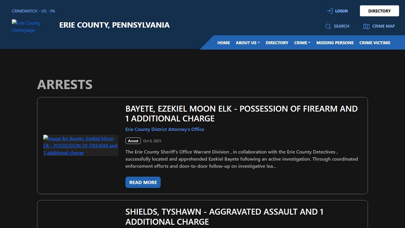 Arrests for Erie County, Pennsylvania | CRIMEWATCH